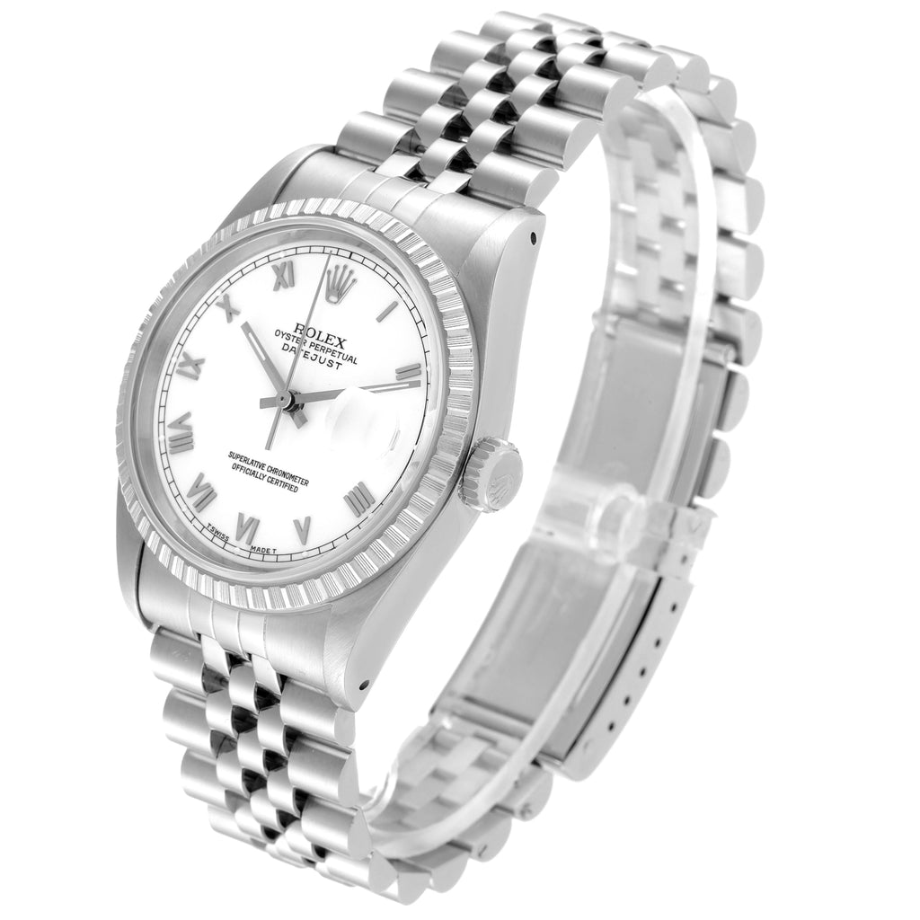 Rolex Datejust White Dial Jubilee Bracelet Steel Mens Watch 16220