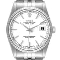 Rolex Datejust White Dial Jubilee Bracelet Steel Mens Watch 16220 Box Papers