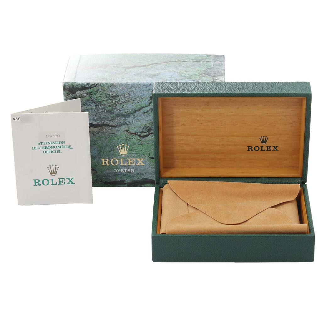 Rolex Datejust White Dial Jubilee Bracelet Steel Mens Watch 16220 Box Papers