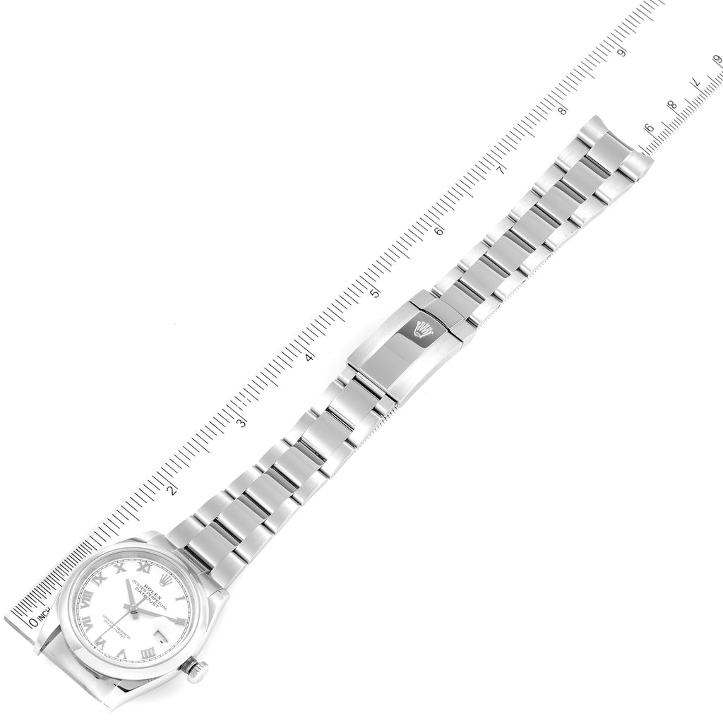 Rolex Datejust White Dial Oyster Bracelet Steel Mens Watch 126200 Box Card