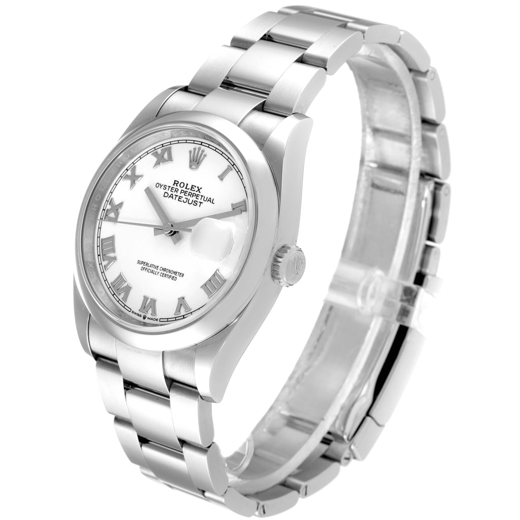 Rolex Datejust White Dial Oyster Bracelet Steel Mens Watch 126200 Unworn