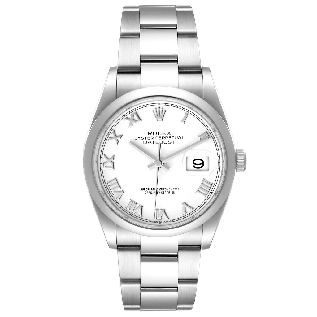 Rolex Datejust White Dial Oyster Bracelet Steel Mens Watch 126200 Unworn