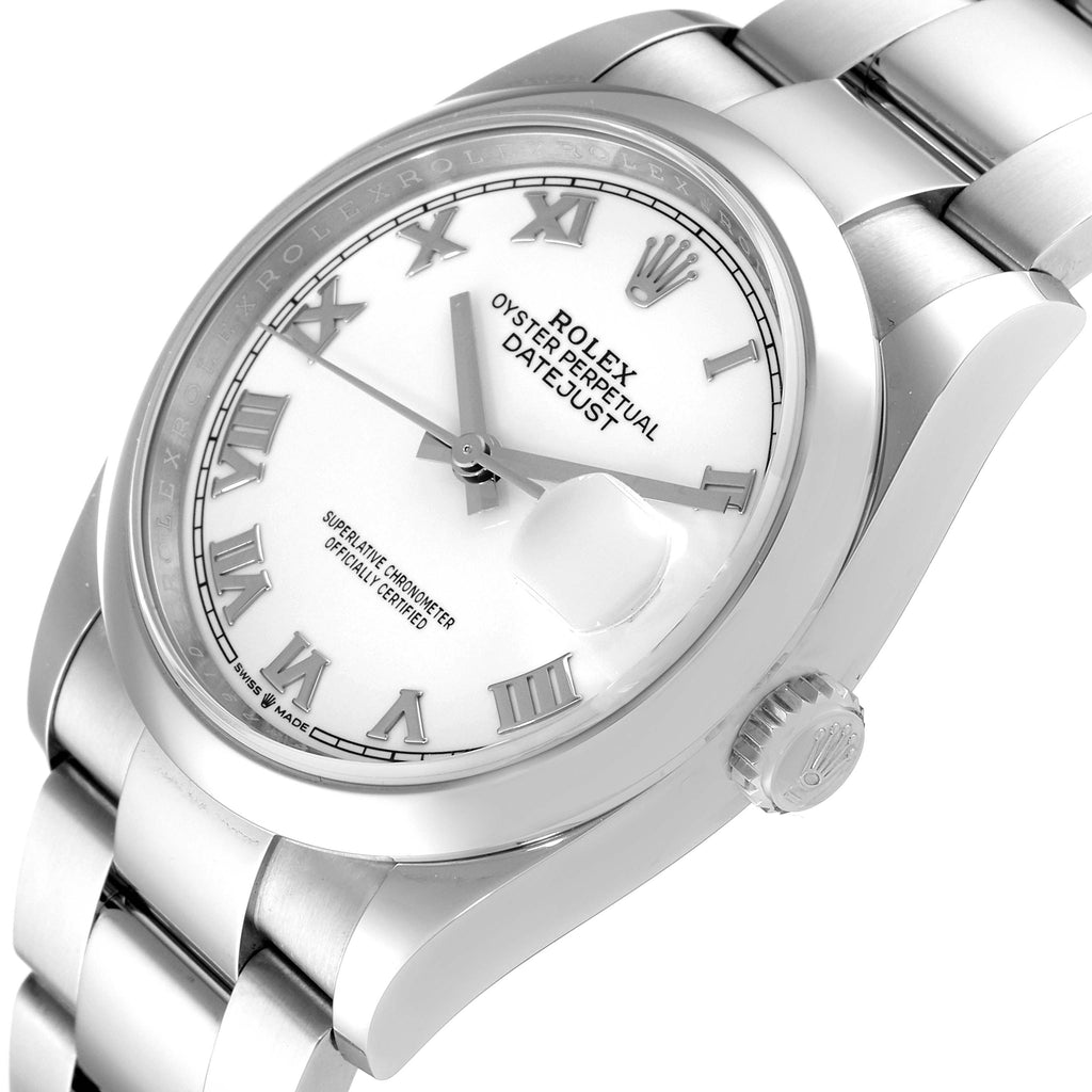 Rolex Datejust White Dial Oyster Bracelet Steel Mens Watch 126200 Unworn