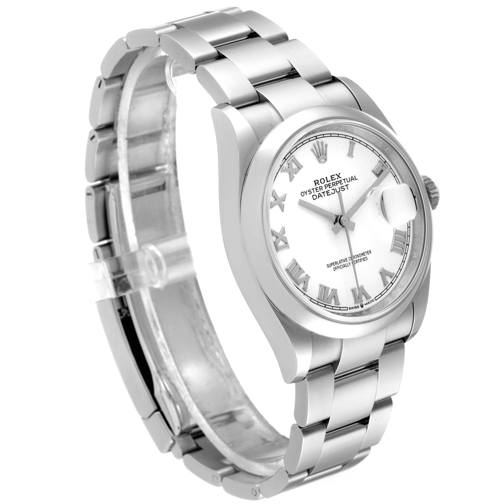 Rolex Datejust White Dial Oyster Bracelet Steel Mens Watch 126200 Unworn