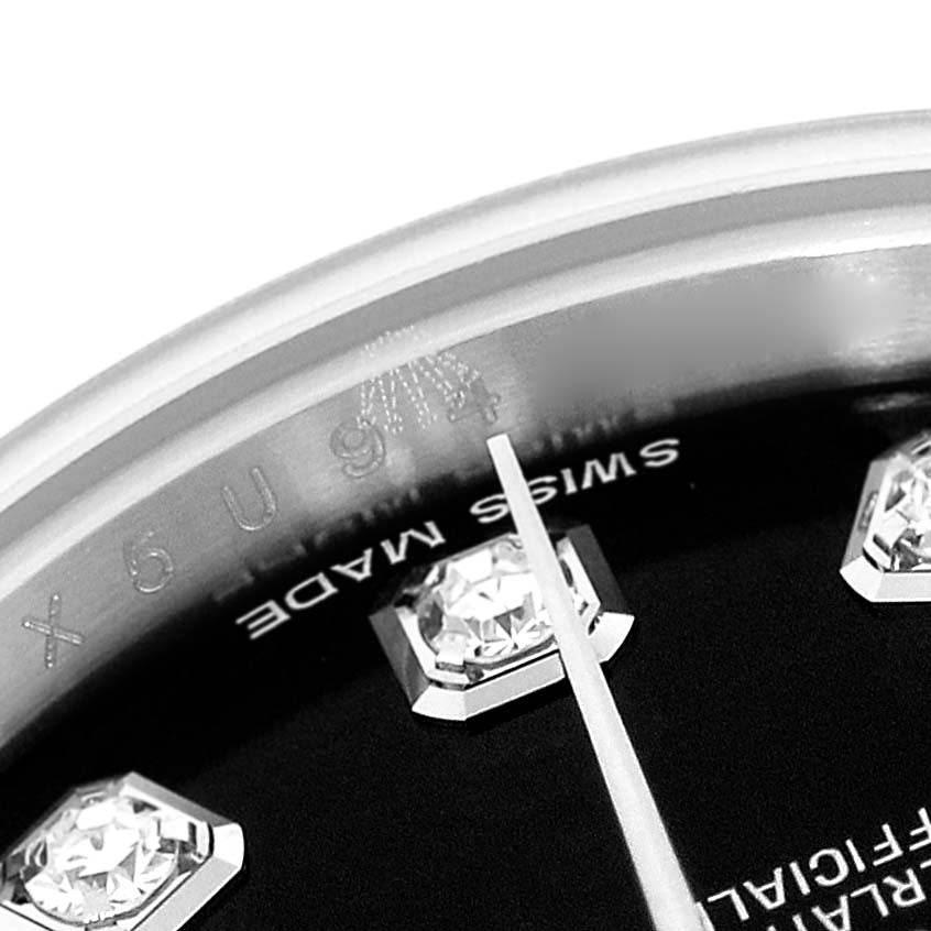 Rolex Datejust White Gold Black Diamond Dial Ladies Watch 179174
