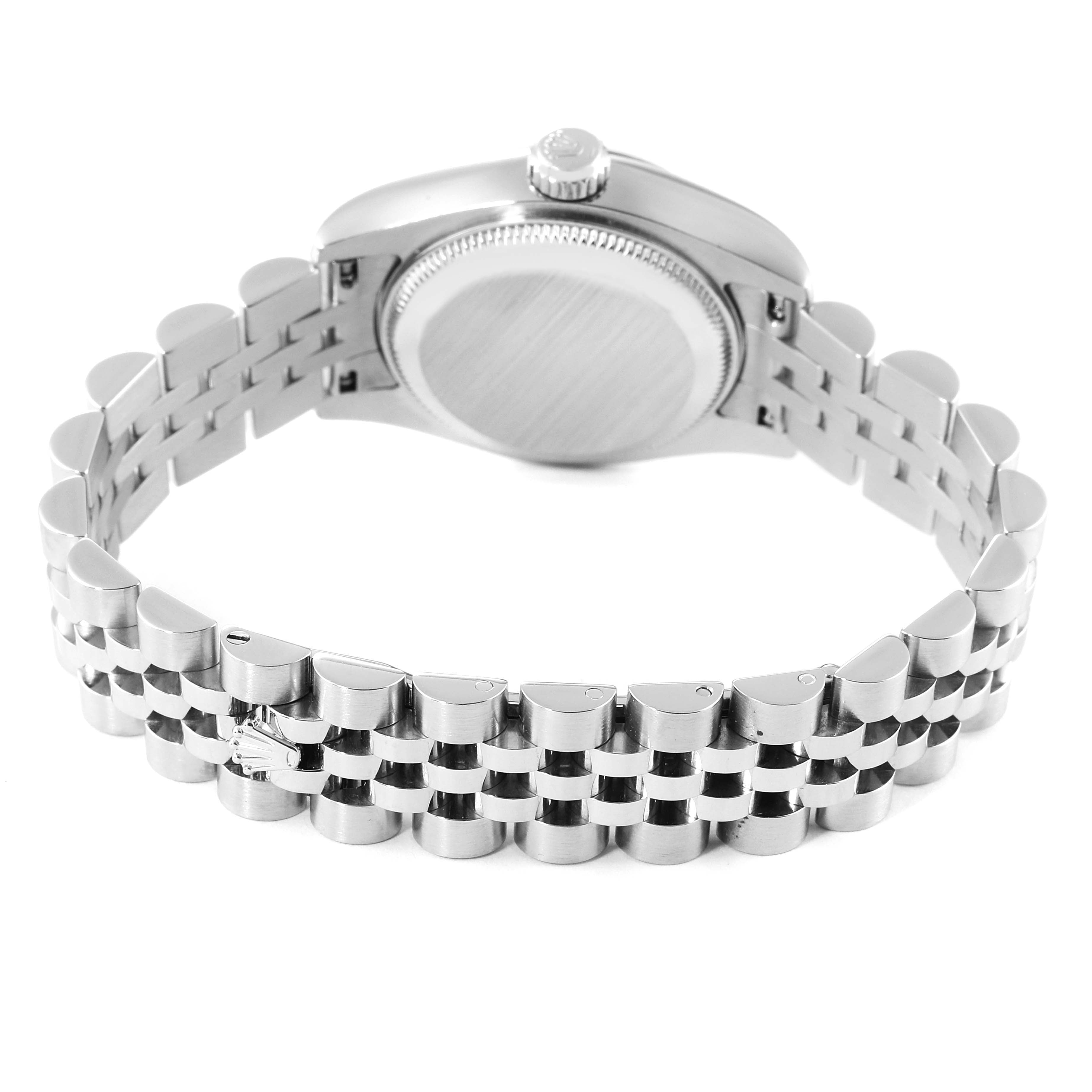 Rolex Datejust White Gold Black Diamond Dial Ladies Watch 179174 2 EXTRA LINKS
