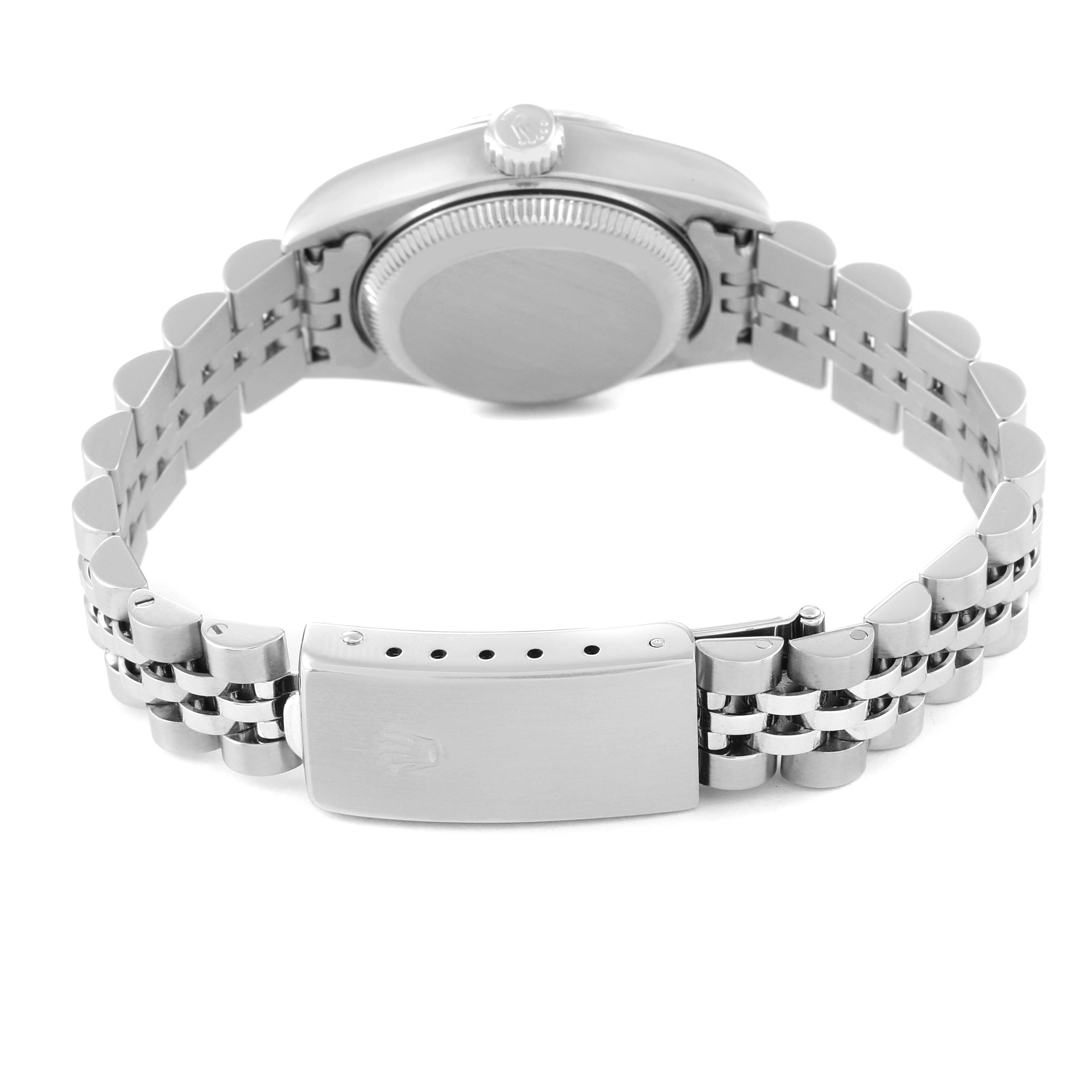 Rolex Datejust White Gold Black Diamond Dial Steel Ladies Watch 79174
