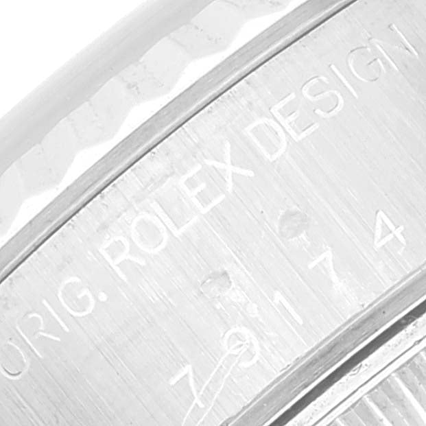 Rolex Datejust White Gold Black Diamond Dial Steel Ladies Watch 79174