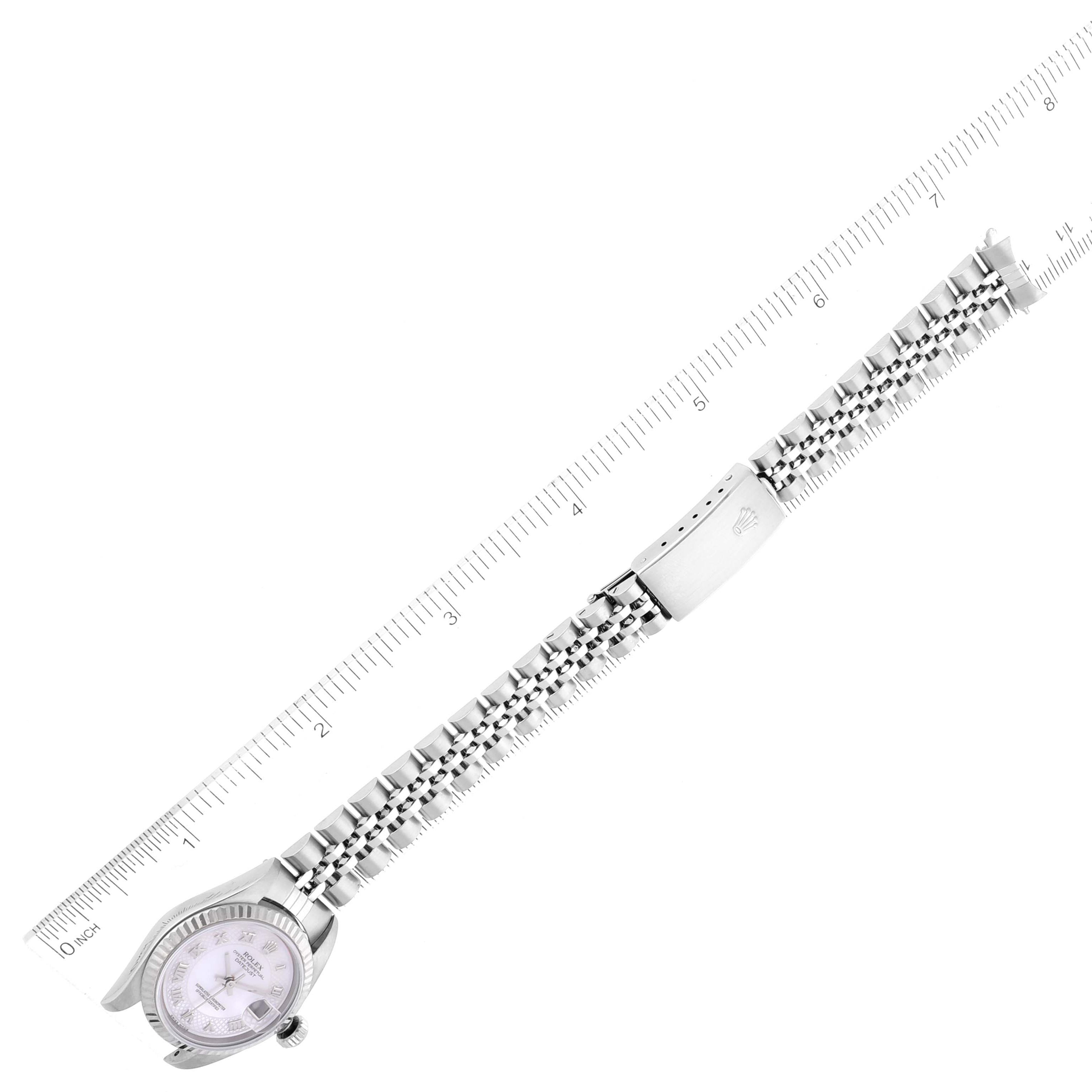 Rolex Datejust White Gold Decorated Mother of Pearl Ladies Watch 79174 Box Papers