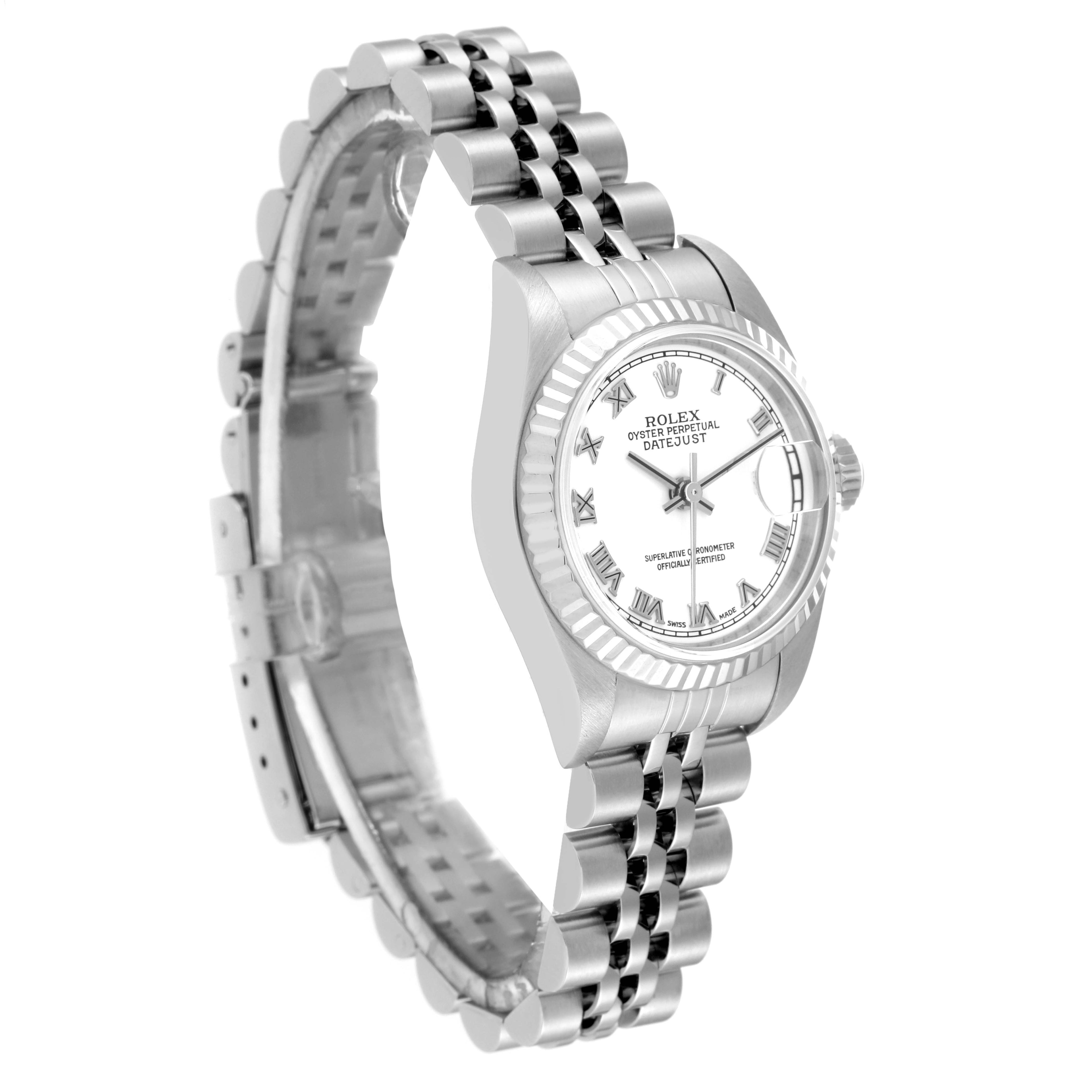 Rolex Datejust White Gold Roman Dial Steel Ladies Watch 79174