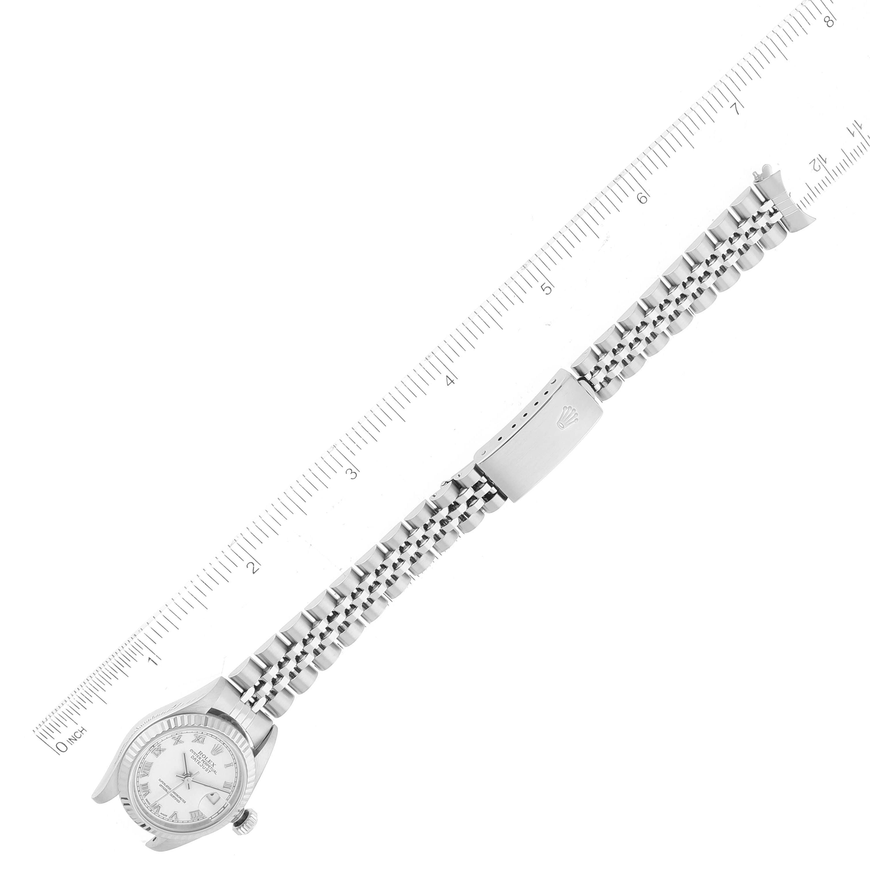 Rolex Datejust White Gold Roman Dial Steel Ladies Watch 79174