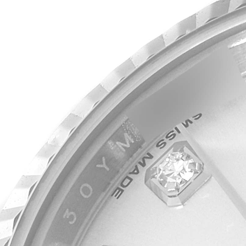 Rolex Datejust White Gold Silver Diamond Dial Ladies Watch 179174 Box Card