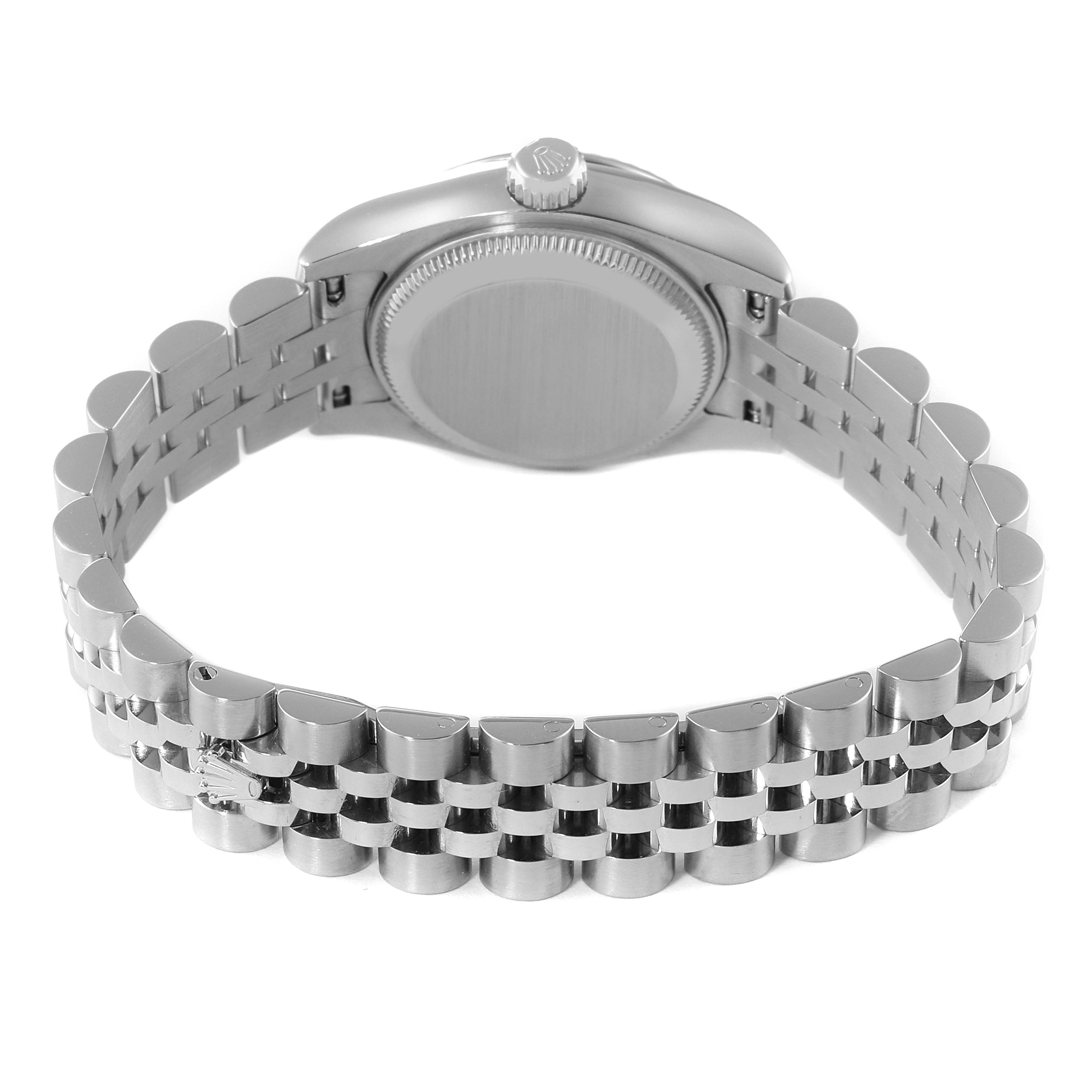 Rolex Datejust White Gold Silver Diamond Dial Ladies Watch 179174 Box Card