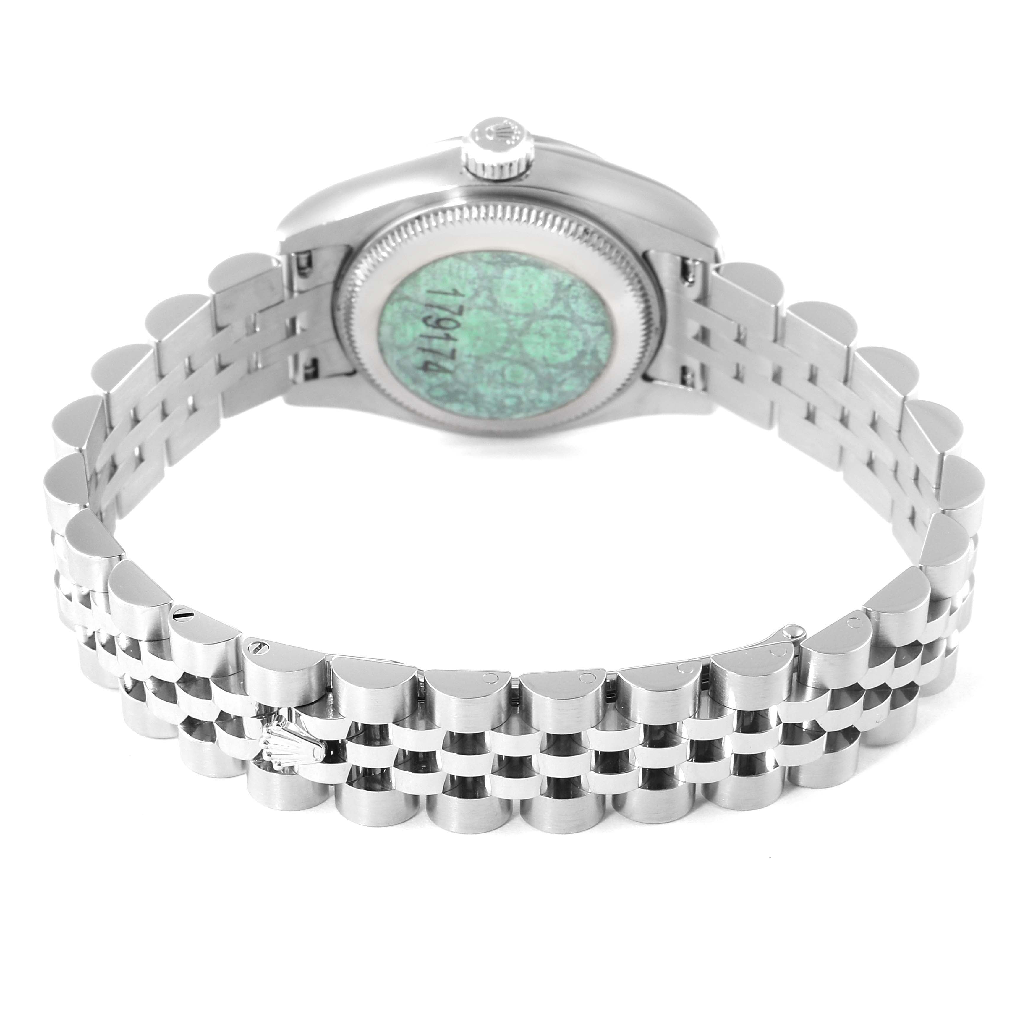 Rolex Datejust White Gold Silver Diamond Dial Ladies Watch 179174 Box Papers