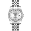 Rolex Datejust White Gold Silver Diamond Dial Ladies Watch 179174 Box Papers