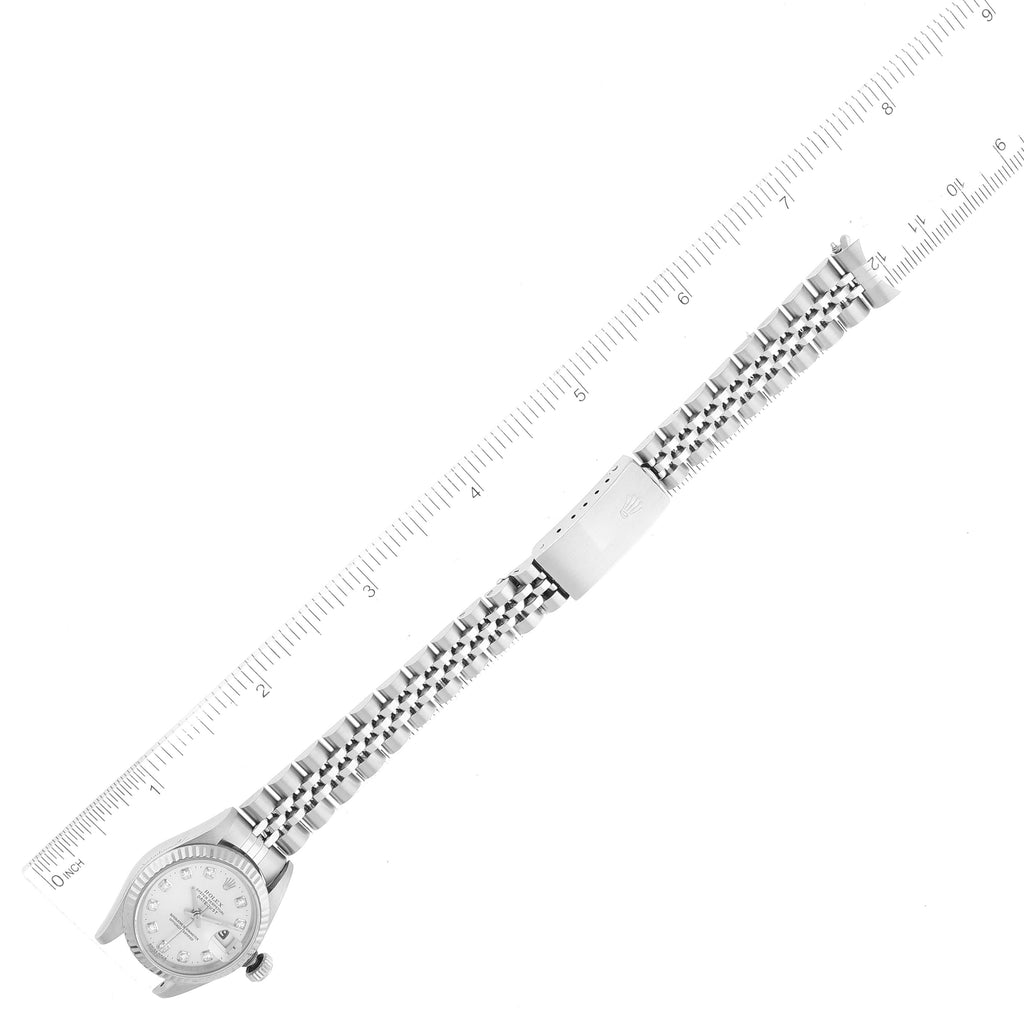 Rolex Datejust White Gold Silver Diamond Dial Ladies Watch 69174