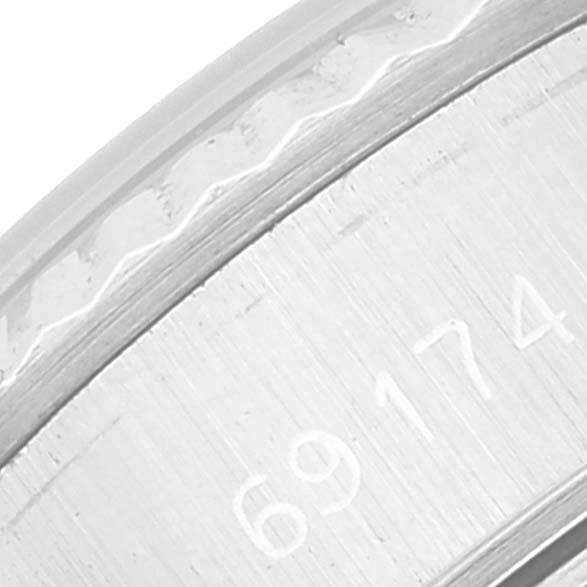 Rolex Datejust White Gold Silver Diamond Dial Ladies Watch 69174 Box Papers