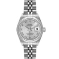 Rolex Datejust White Gold Silver Roman Dial Steel Ladies Watch 79174