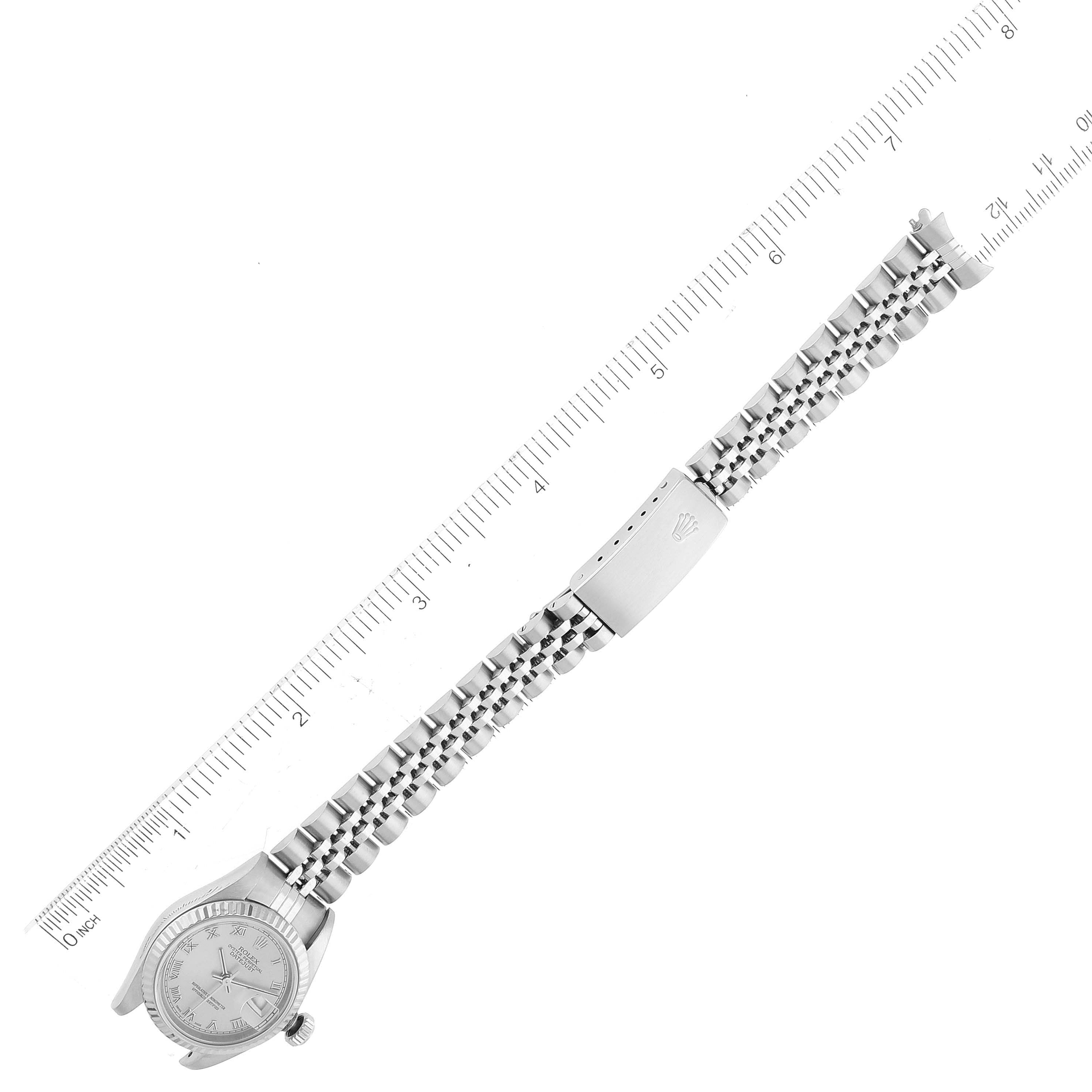 Rolex Datejust White Gold Silver Roman Dial Steel Ladies Watch 79174