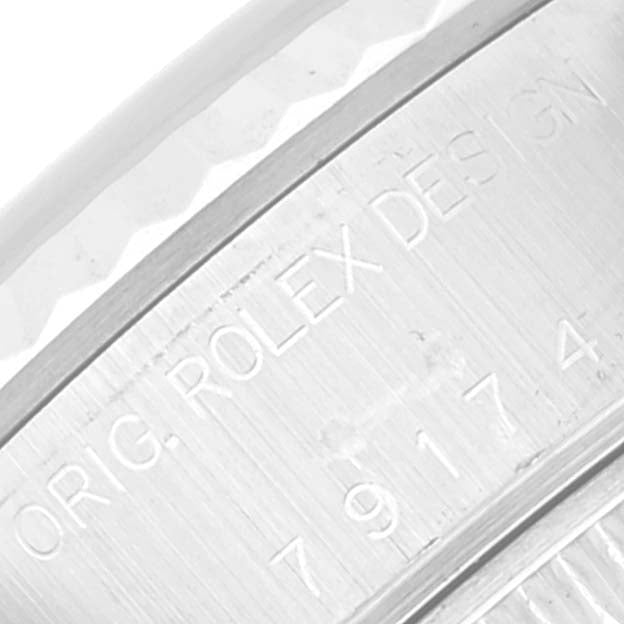 Rolex Datejust White Gold Silver Roman Dial Steel Ladies Watch 79174