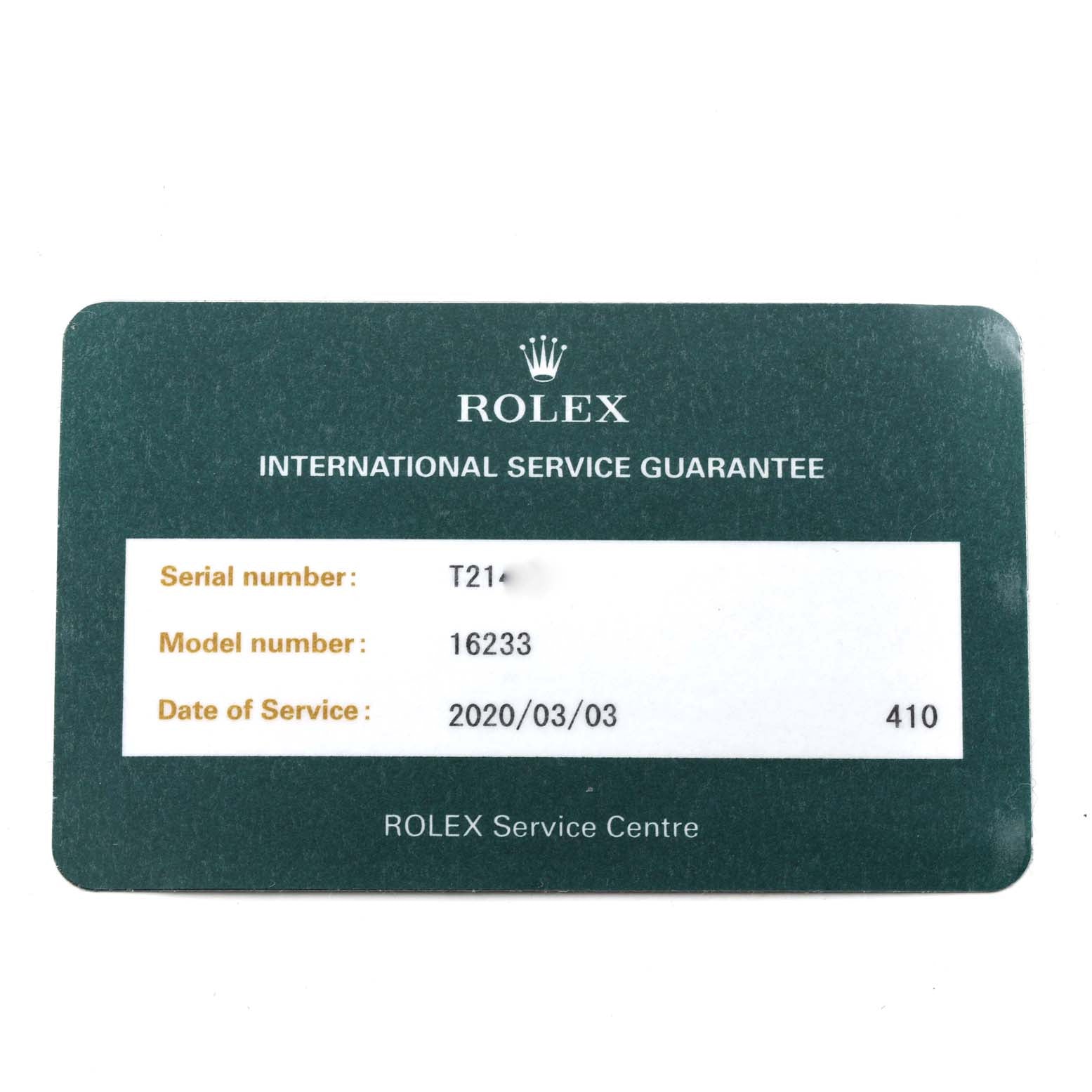 Rolex Datejust White Roman Dial Mens Watch 16233 Box Service Card