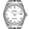 Rolex Datejust White Roman Dial Steel Mens Watch 16030