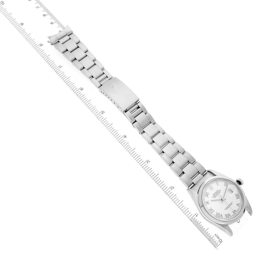 Rolex Datejust White Roman Dial Steel Mens Watch 16200