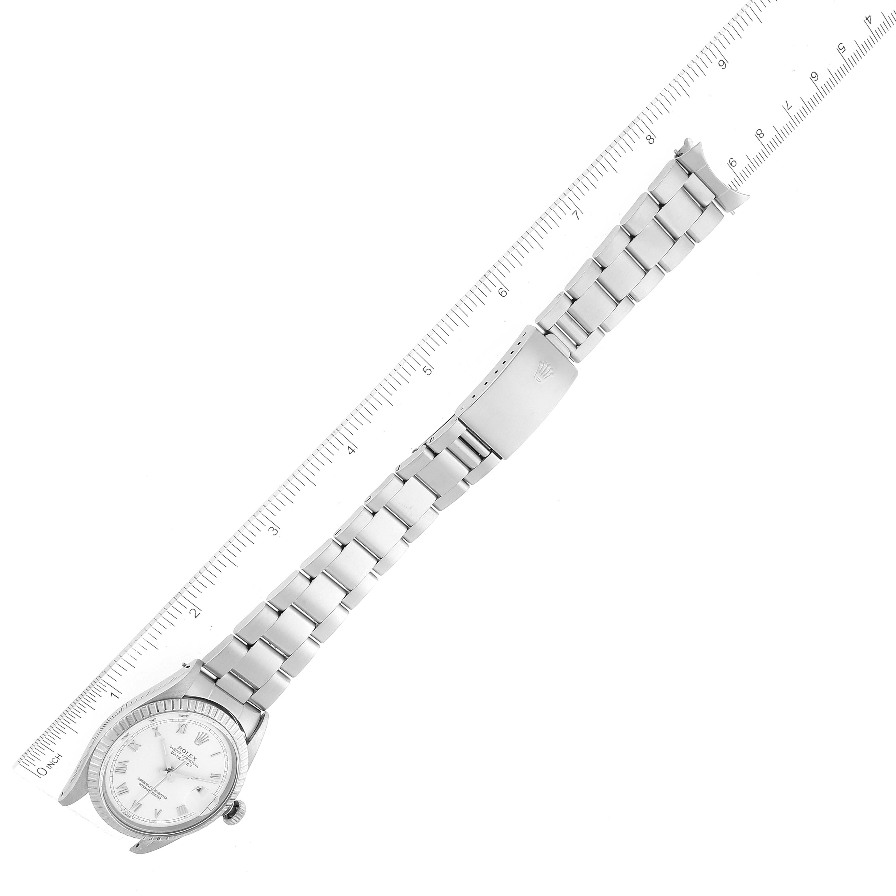 Rolex Datejust White Roman Dial Steel Vintage Mens Watch 16030