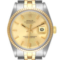 Rolex Datejust Wide Boy Dial Steel Yellow Gold Vintage Watch 1601 Box Papers