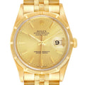 Rolex Datejust Yellow Gold Bark Finish Champagne Dial Mens Watch 16248