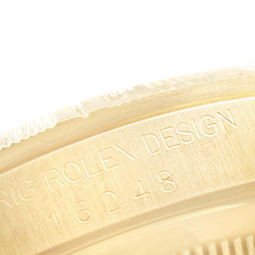 Rolex Datejust Yellow Gold Bark Finish Champagne Dial Mens Watch 16248