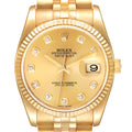 Rolex Datejust Yellow Gold Champagne Diamond Dial Mens Watch 116238