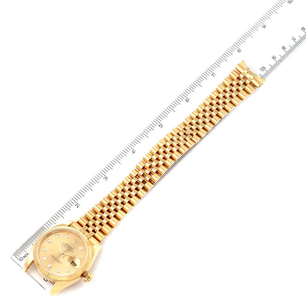 Rolex Datejust Yellow Gold Champagne Diamond Dial Mens Watch 116238
