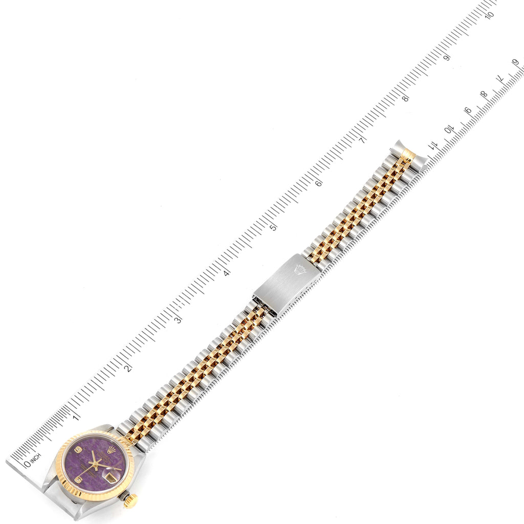 Rolex Datejust Yellow Gold Steel  Sugilite Diamond Dial Watch 79173