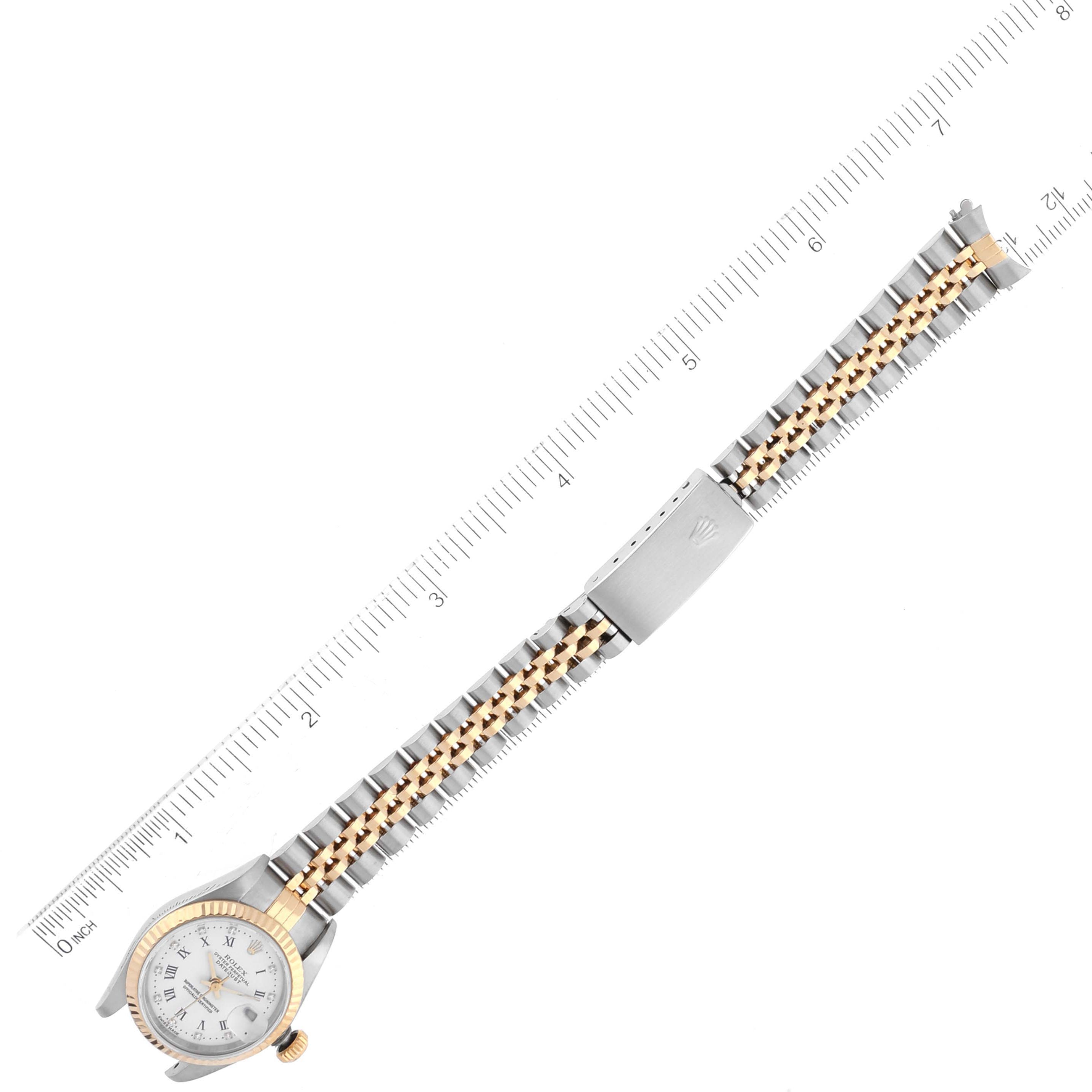 Rolex Datejust Yellow Gold White Diamond Dial Ladies Watch 79173