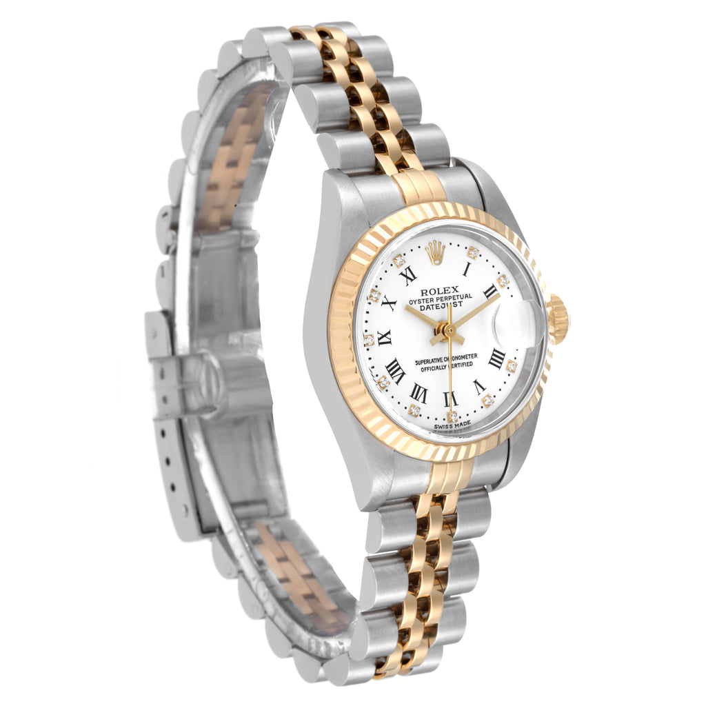 Rolex Datejust Yellow Gold White Diamond Dial Ladies Watch 79173