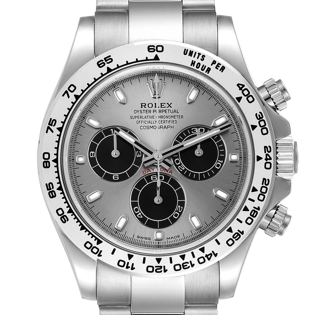 Rolex Daytona 18k White Gold Silver Dial Mens Watch 116509 Unworn