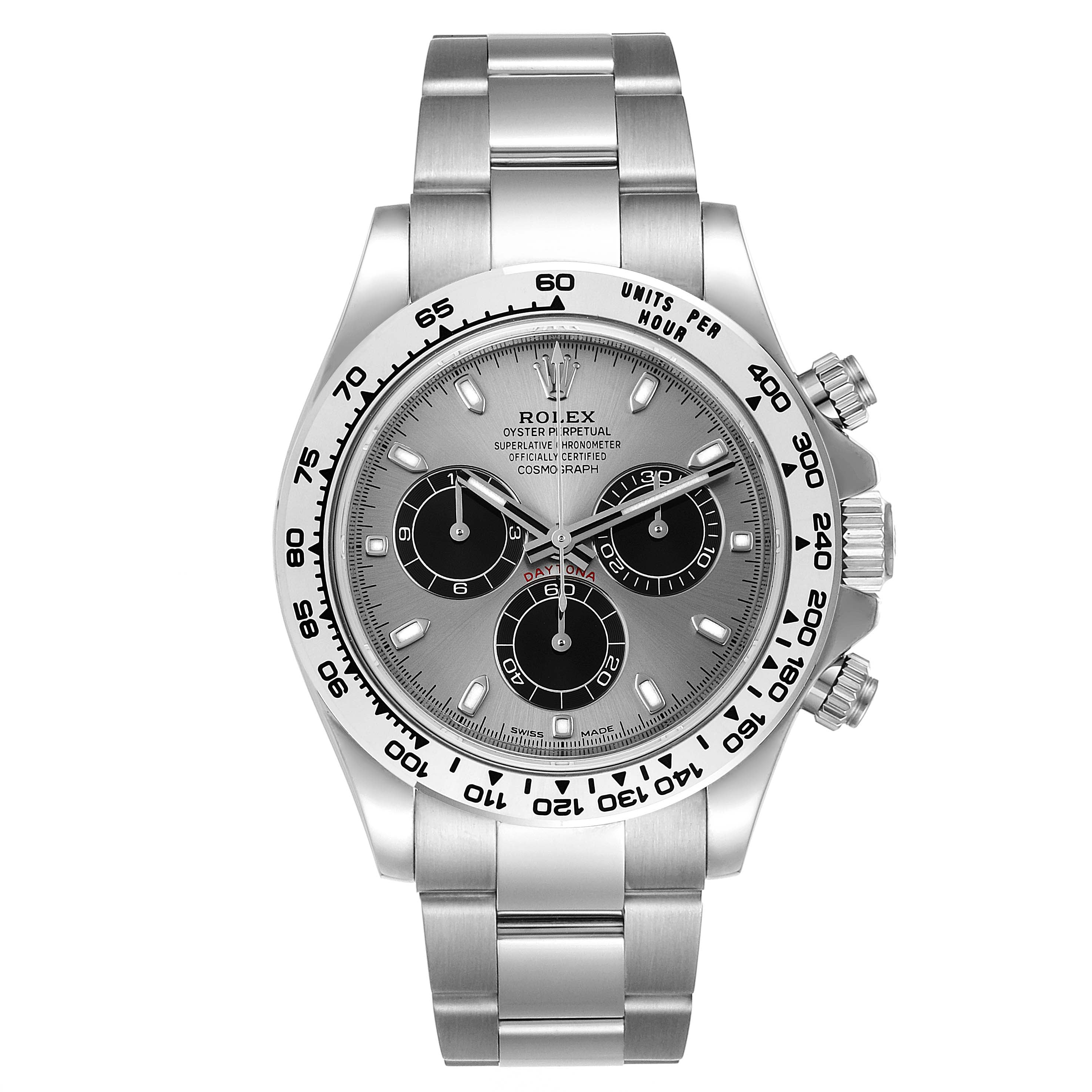 Rolex Daytona 18k White Gold Silver Dial Mens Watch 116509 Unworn