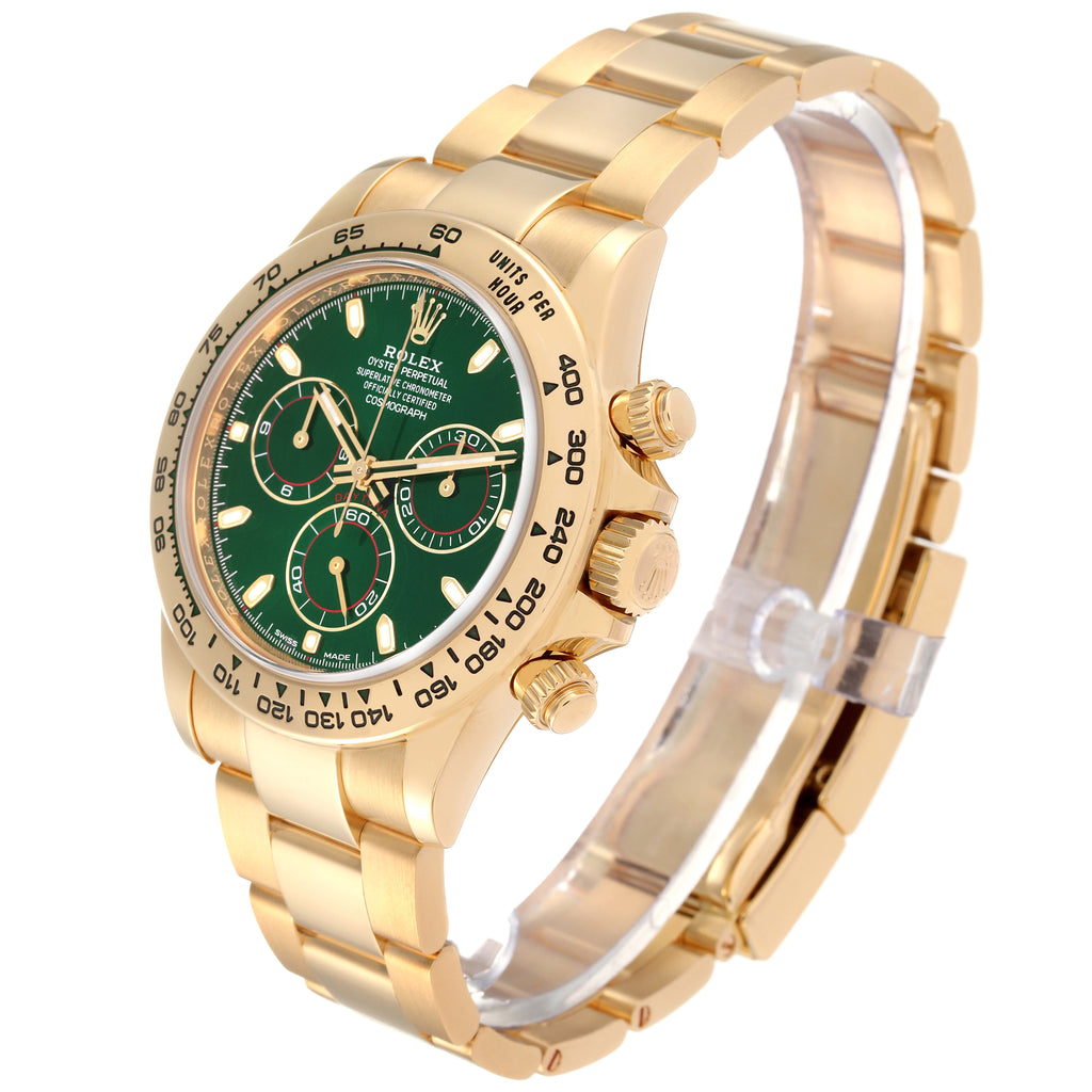 Rolex Daytona Yellow Gold Green Dial John Mayer Mens Watch 116508 Box Card