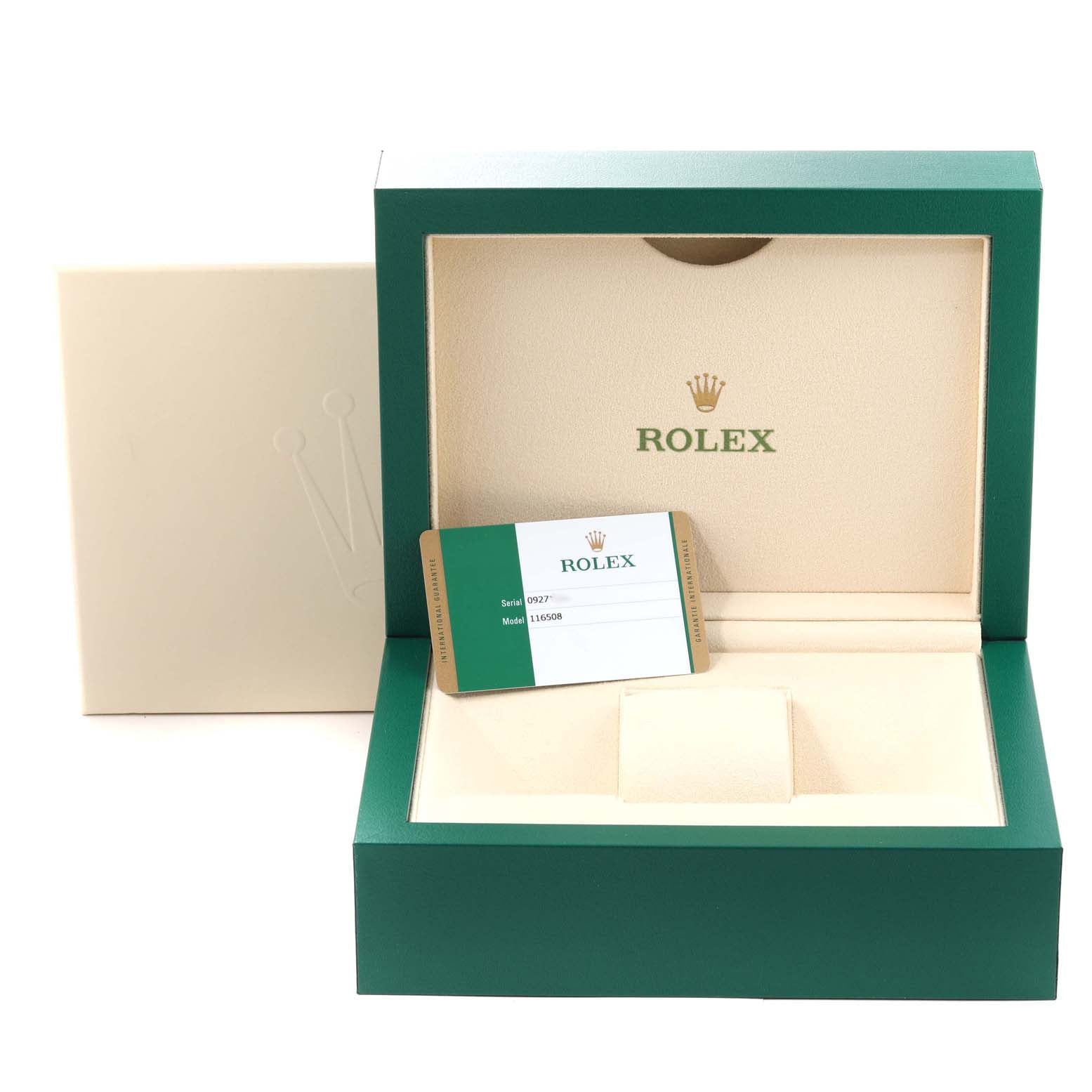 Rolex Daytona Yellow Gold Green Dial John Mayer Mens Watch 116508 Box Card
