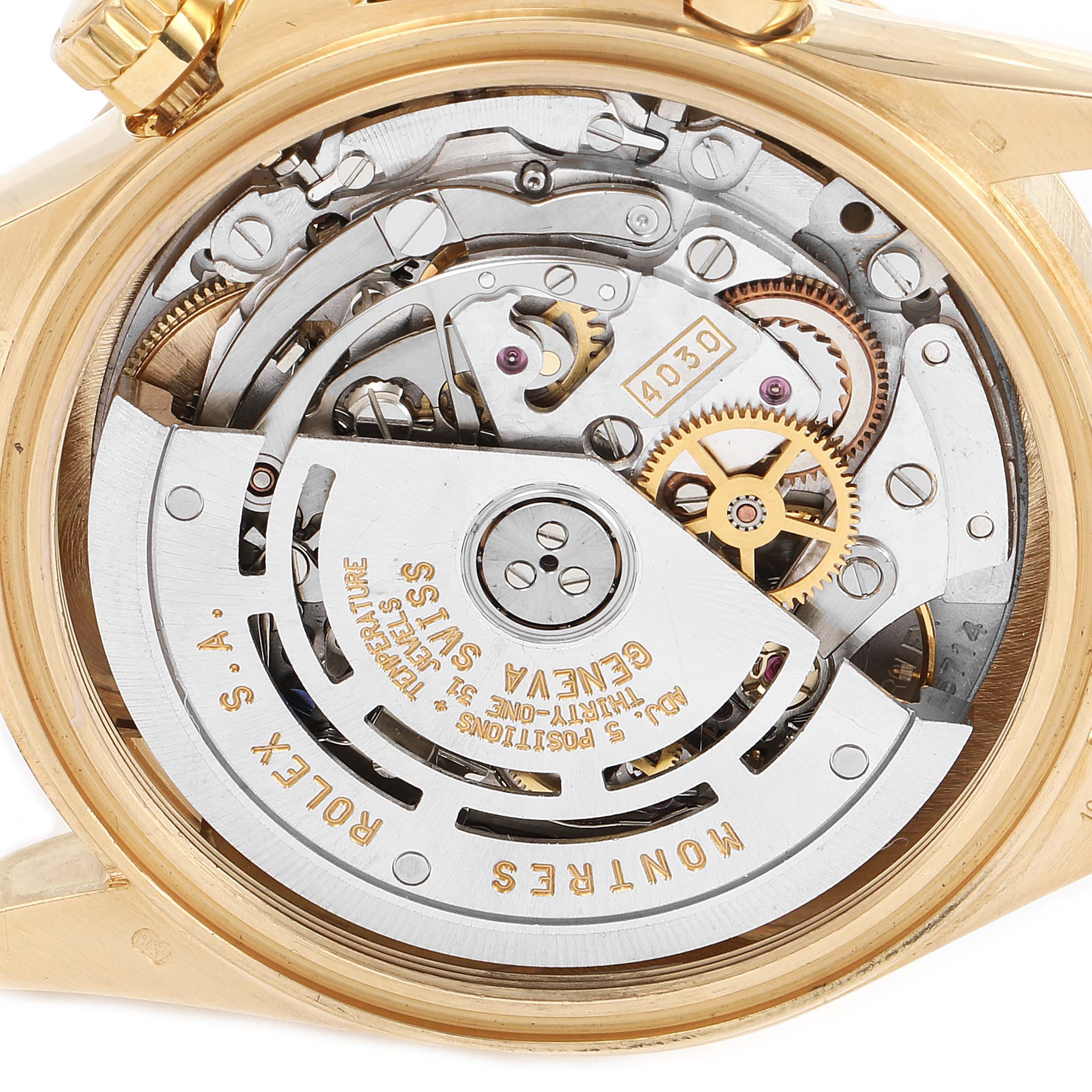 Rolex Daytona 18k Yellow Gold Inverted 6 Diamond Dial Mens Watch 16528