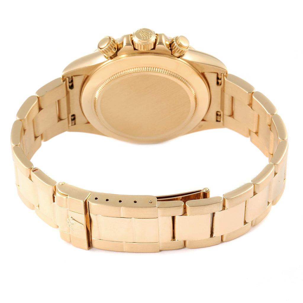 Rolex Daytona 18k Yellow Gold Inverted 6 Diamond Dial Mens Watch 16528