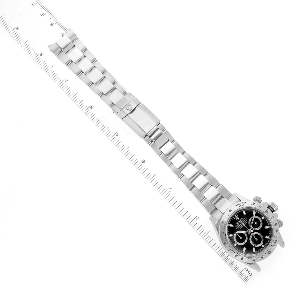 Rolex Daytona Black Dial Chronograph Steel Mens Watch 116520 Box Papers