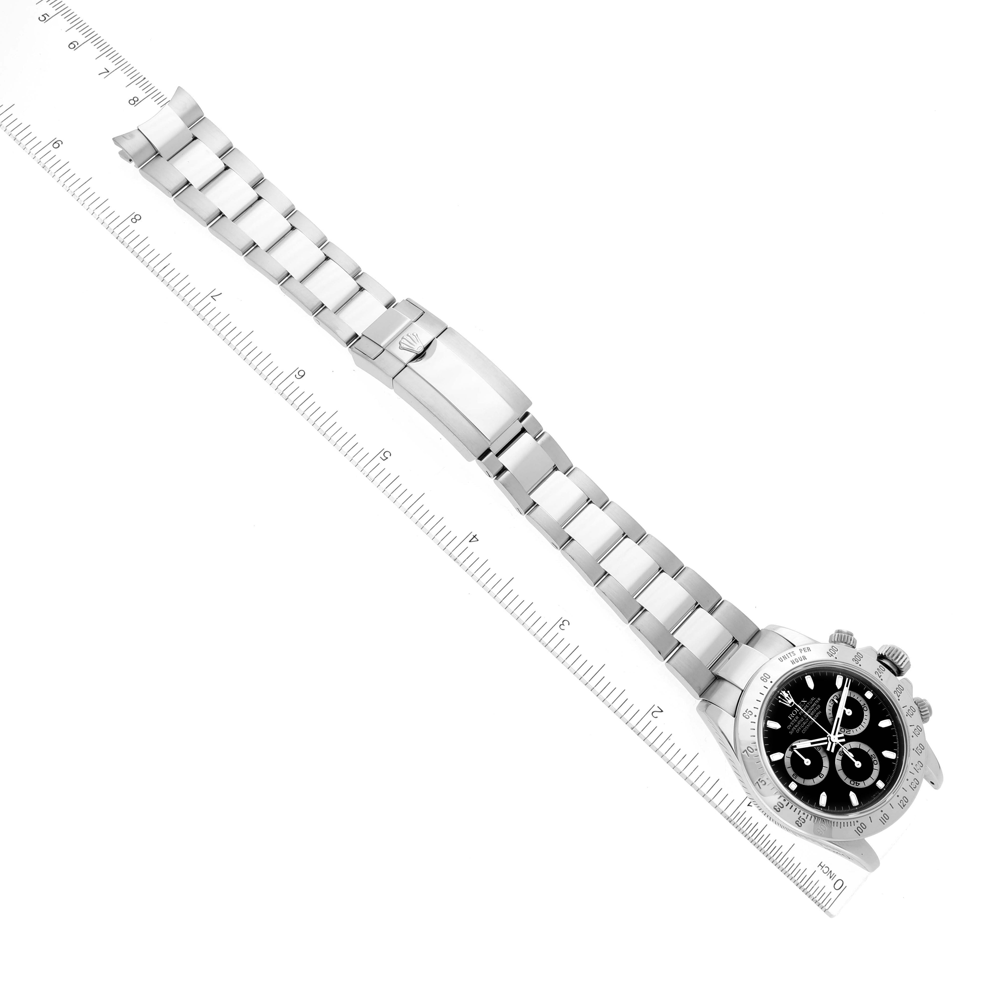 Rolex Daytona Black Dial Chronograph Steel Mens Watch 116520 Box Service Card