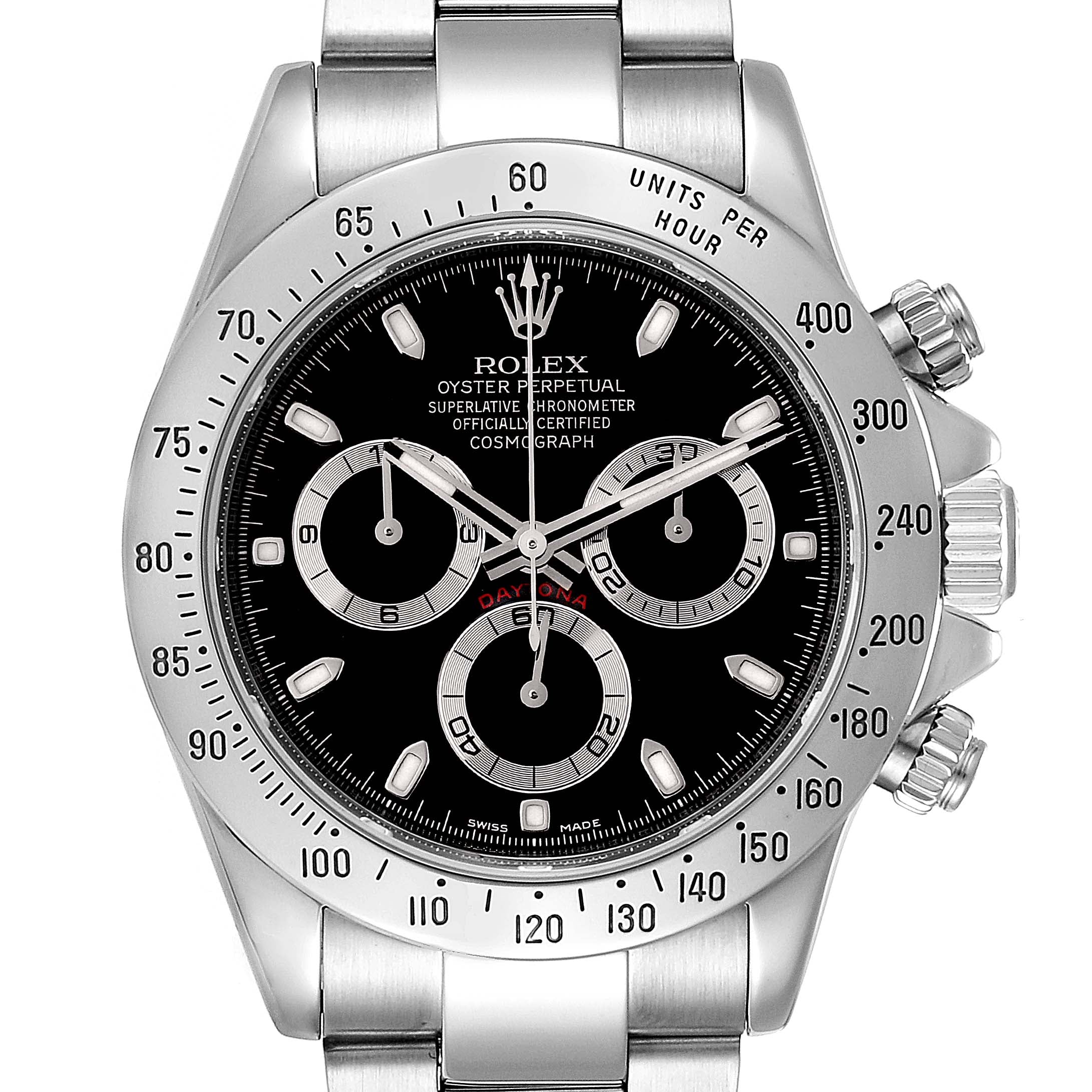Rolex Daytona Black Dial Chronograph Steel Watch 116520 Box Card