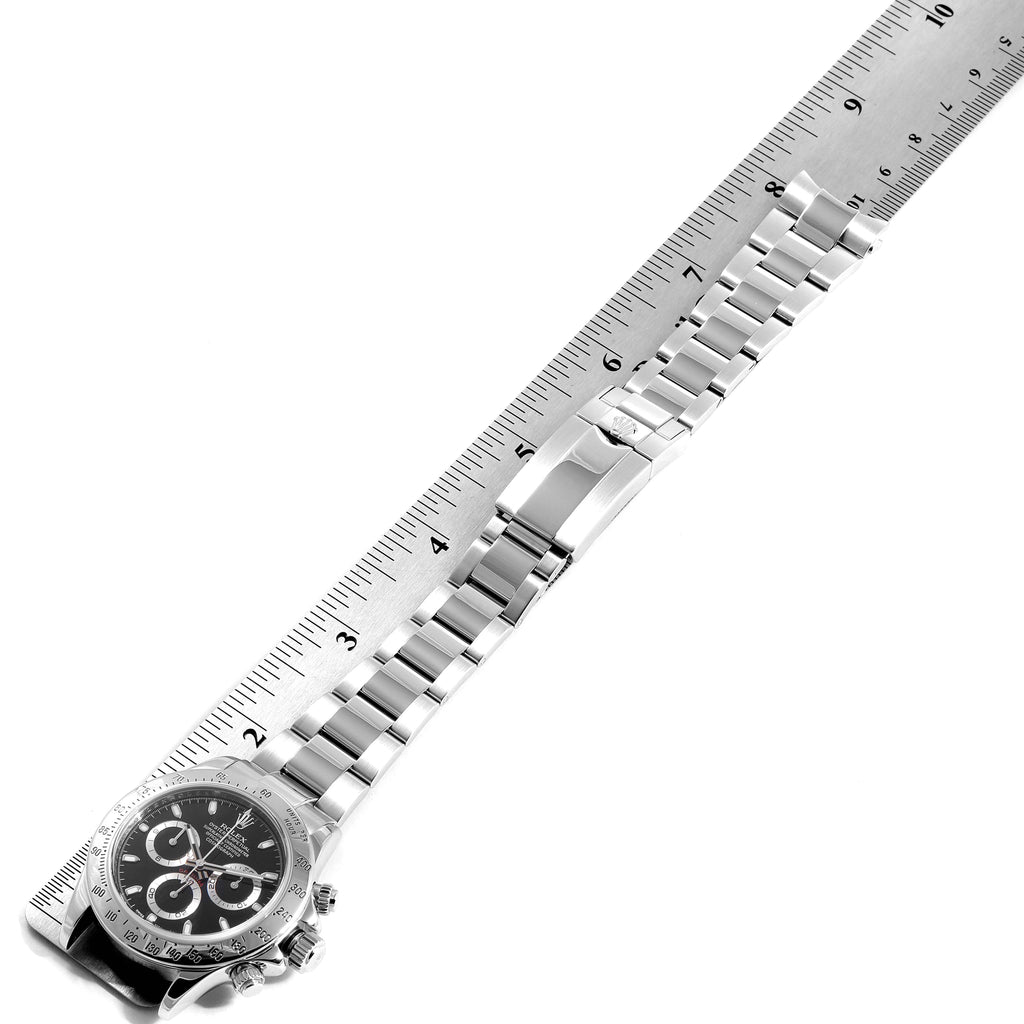 Rolex Daytona Black Dial Chronograph Steel Watch 116520 Box Card