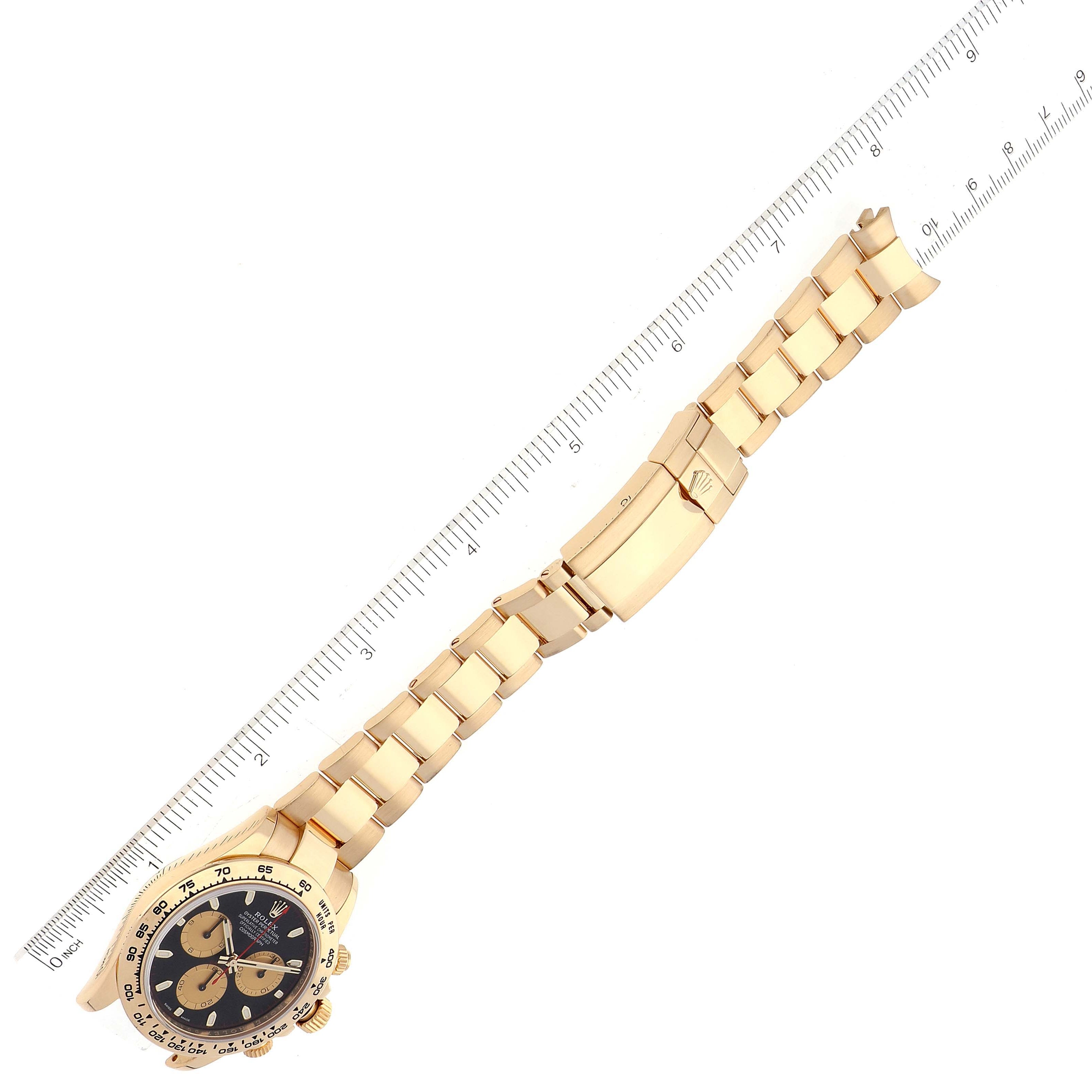 Rolex Daytona Black Dial Yellow Gold Mens Watch 116508