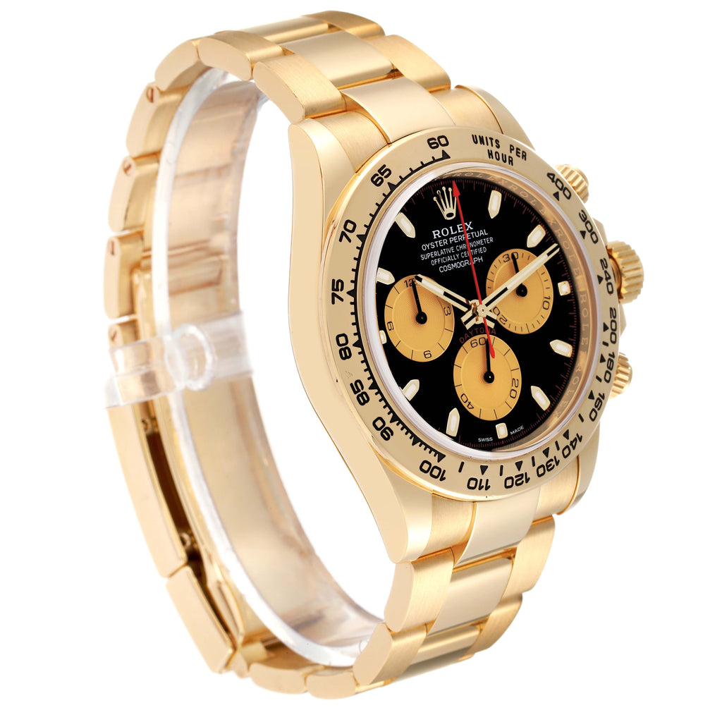 Rolex Daytona Black Dial Yellow Gold Mens Watch 116508