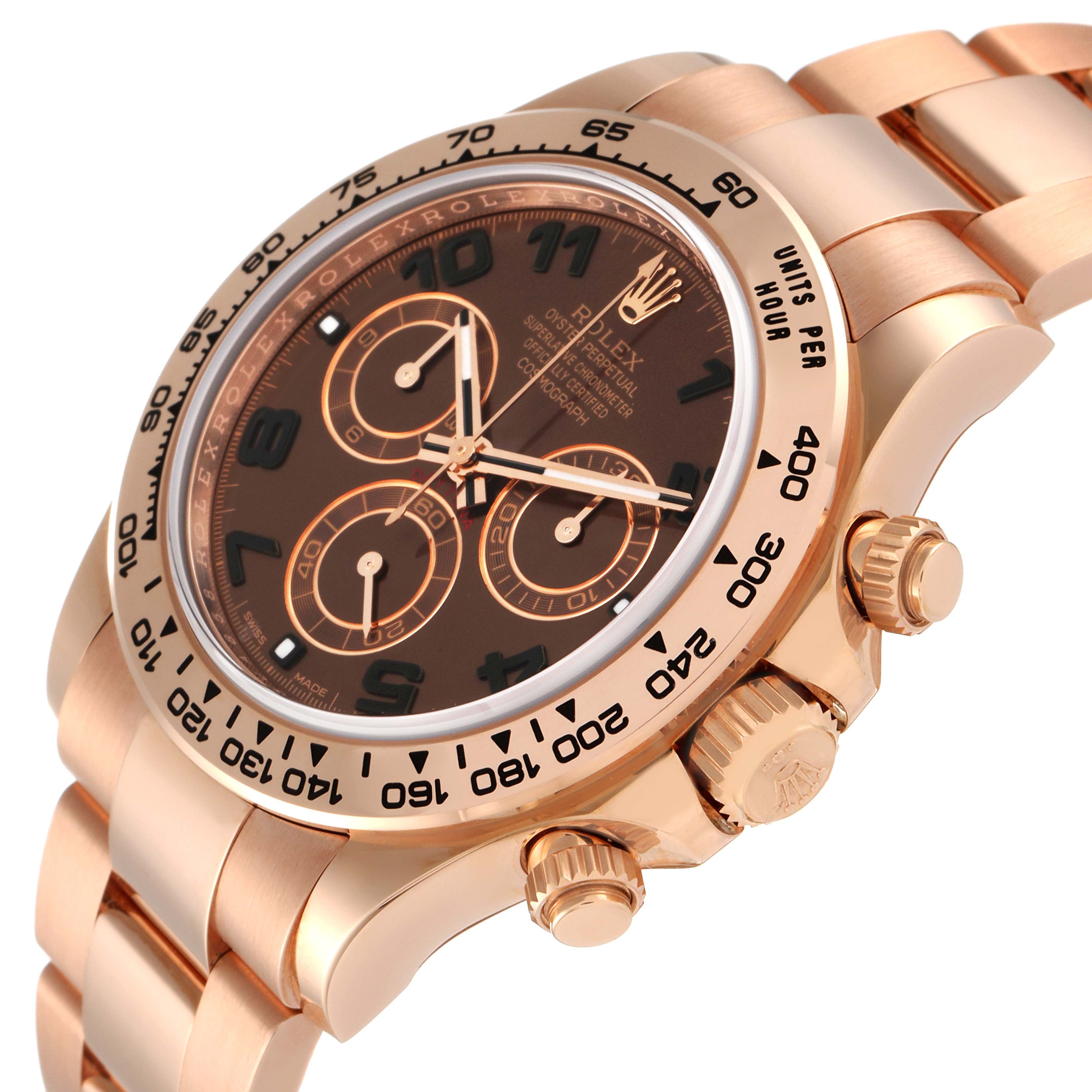 Rolex Daytona Brown Dial Rose Gold Everose Mens Watch 116505 Unworn