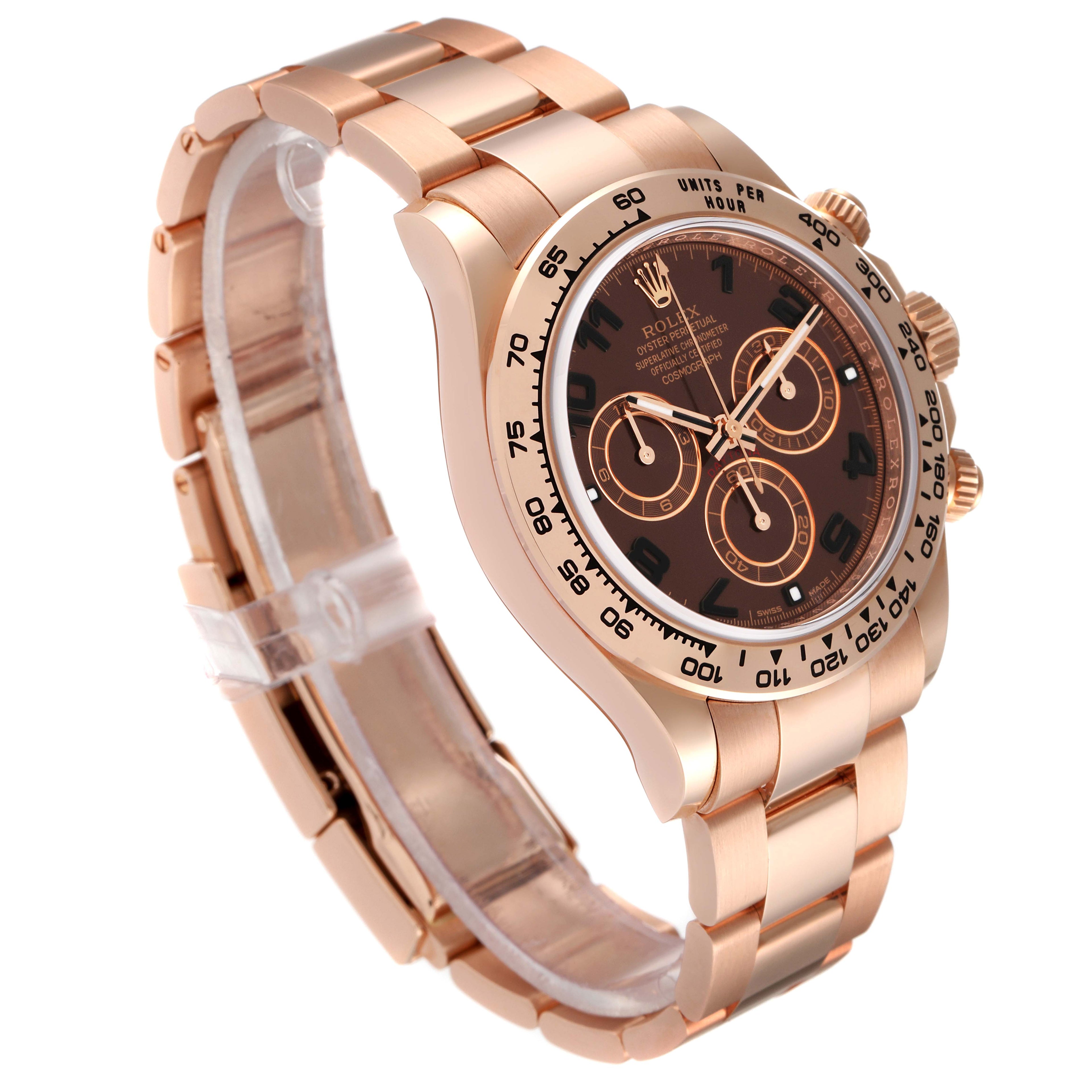 Rolex Daytona Brown Dial Rose Gold Everose Mens Watch 116505 Unworn